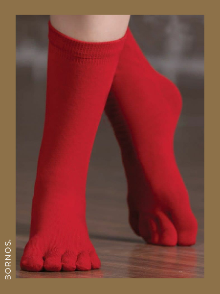 جوراب انگشتی قرمز رنگ اندلس