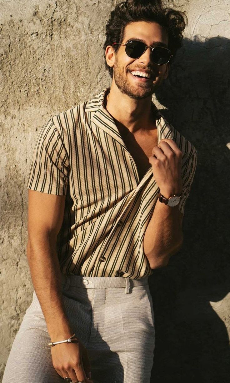 پیراهن یقه کوبایی در استایل مردانه