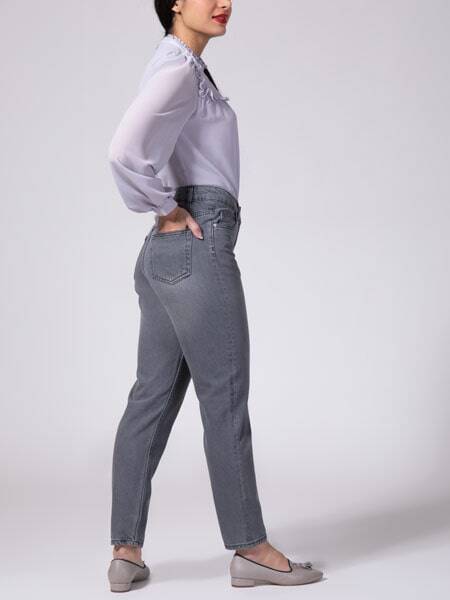 شلوار جین زنانه مام استایل فاق بلند لیوزا