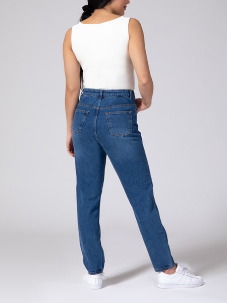 شلوار جین زنانه مام استایل فاق بلند لیوزا