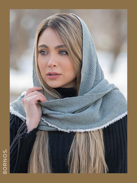 زمستانی شال و روسری بافت زنانه 25023