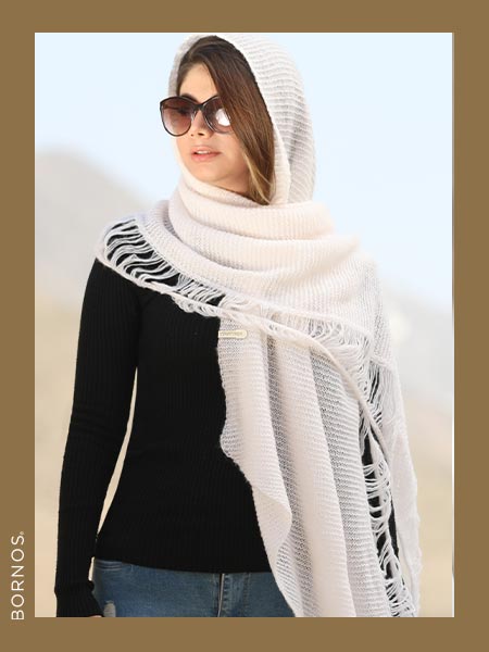 زمستانی شال و روسری خارخورده زنانه 25024