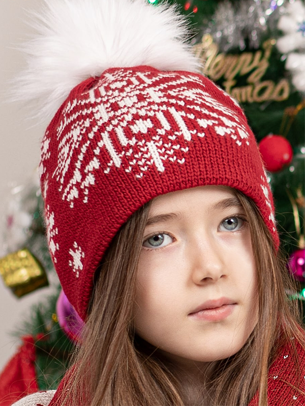 کلاه بافت دونه برفی کریسمس کودک 80053