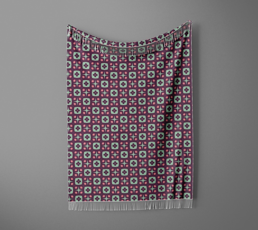 شال مبل ریش دار sofa shawl 102