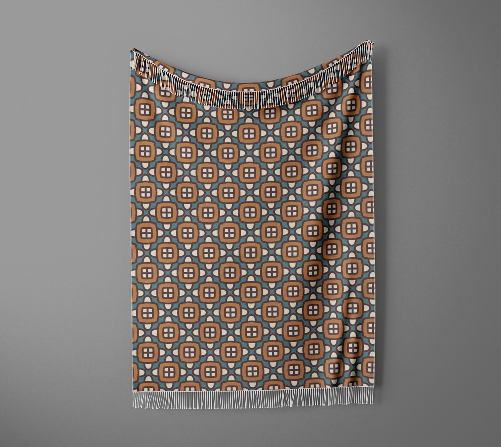 شال مبل ریش دار sofa shawl 105