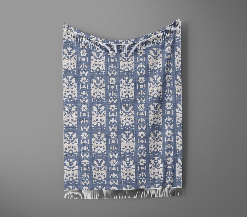 شال مبل ریش دار sofa shawl 124