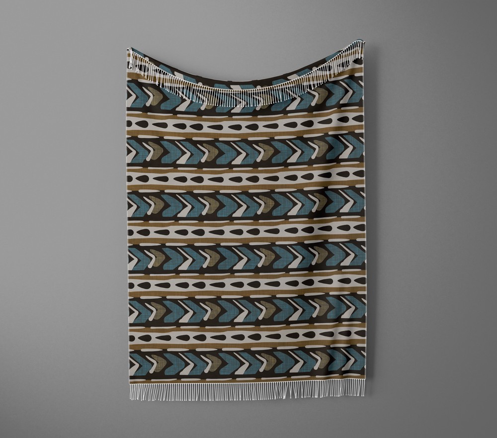 شال مبل ریش دار sofa shawl 126