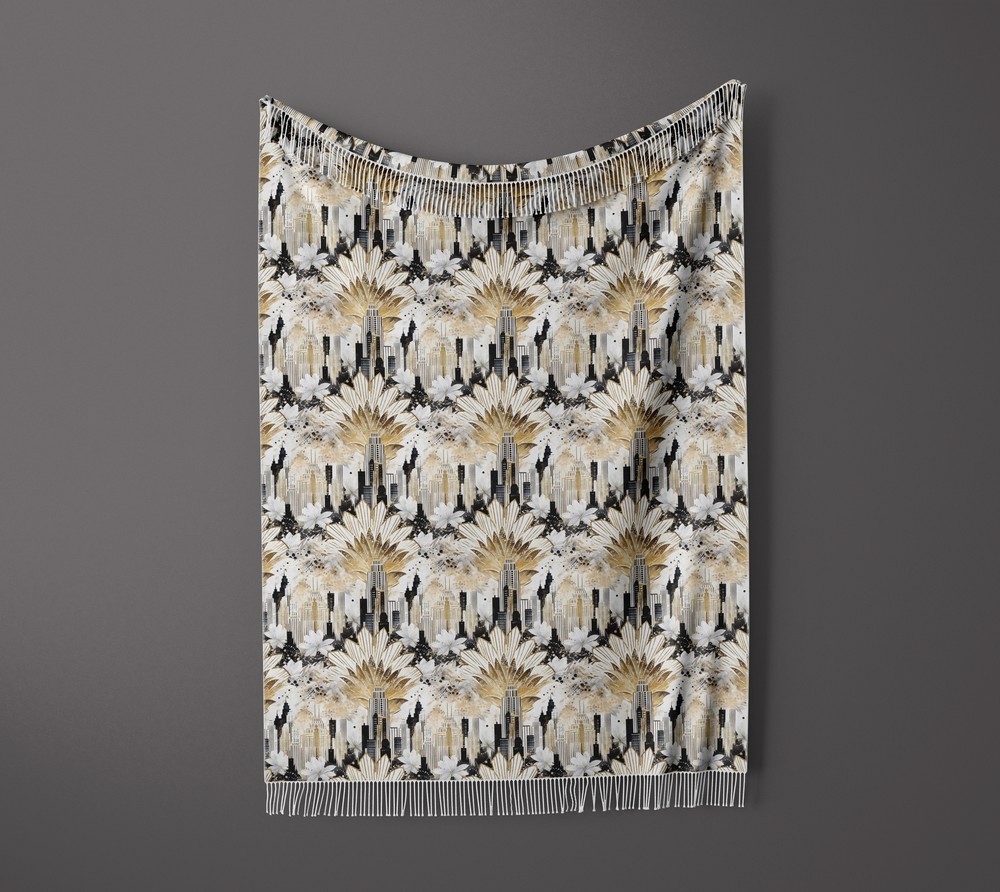 شال مبل ریش دار sofa shawl 159