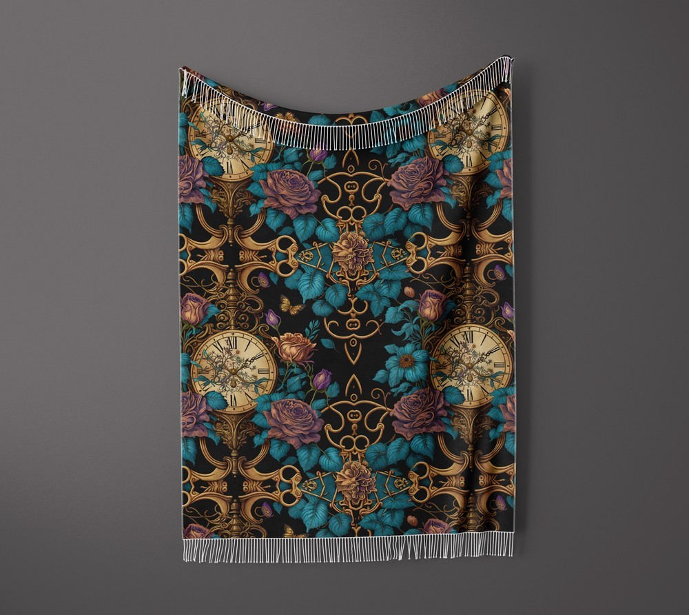شال مبل ریش دار sofa shawl 167