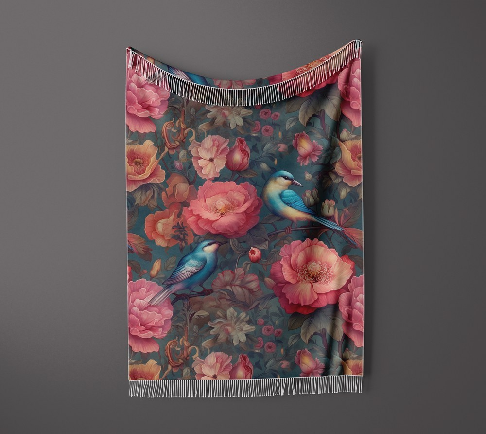 شال مبل ریش دار sofa shawl 191
