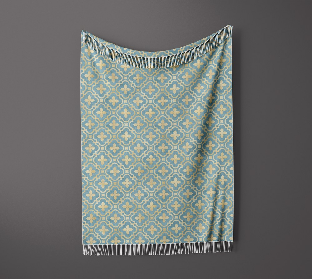 شال مبل ریش دار sofa shawl 93